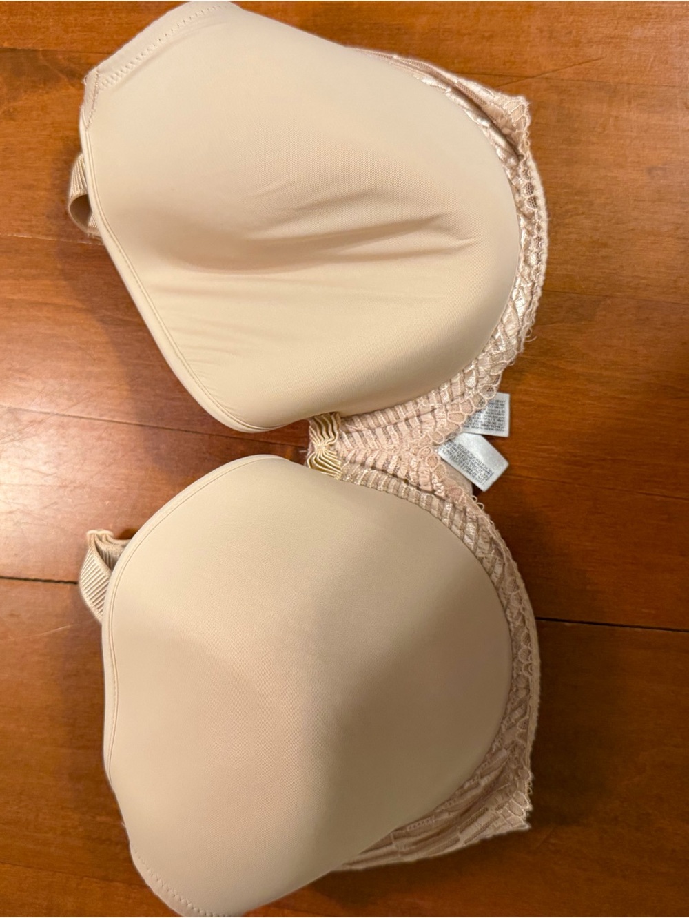 Wacoal Beige Smooth T-Shirt Bra with Lace Accent